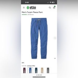 Men’s Turpin Fleece Pant. Jogger Style Sweatpants - large. Color Larkspur Blue